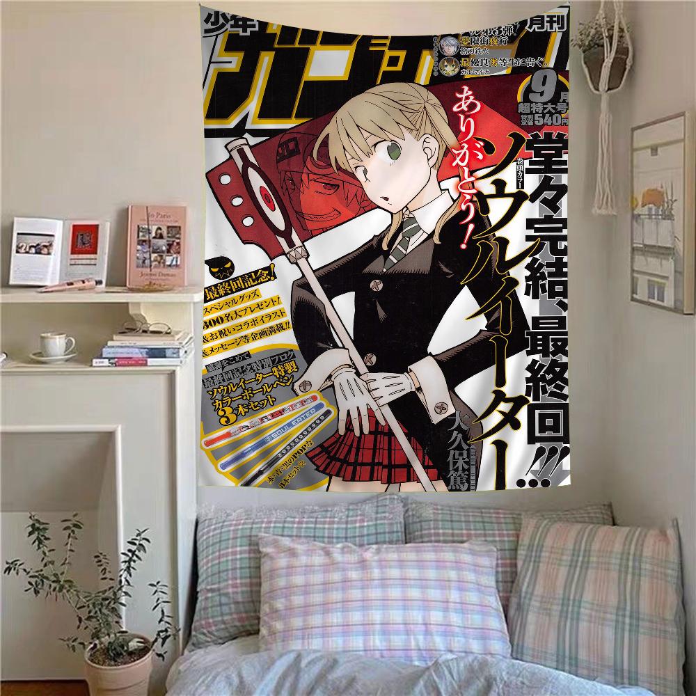 Гобелен Soul Eater Хиппи Цветы Аниме графика хиппи цветы подходит для стен общежития хиппи-вдохновленные пространства