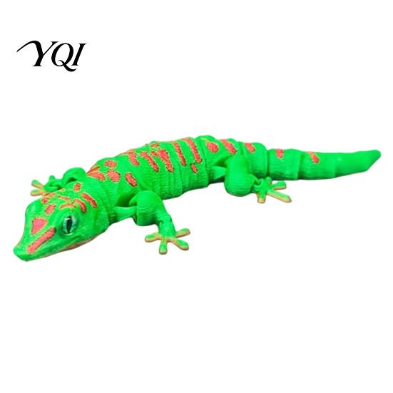 Plastic Lizard Model 3D Printed Leopard Gecko Figurine, Realistic Articulated Chameleon Fidget Toy, Toy Flexible Jointed Model, Animal Shape