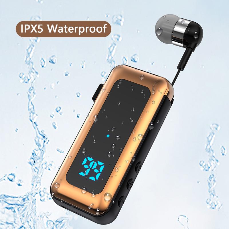 VAORLO Бизнес-наушники с зажимом для TF-карты, играющие по Bluetooth 5,4, с шумоподавлением, HD-наушники с цифровым дисплеем и микрофоном, гарнитура