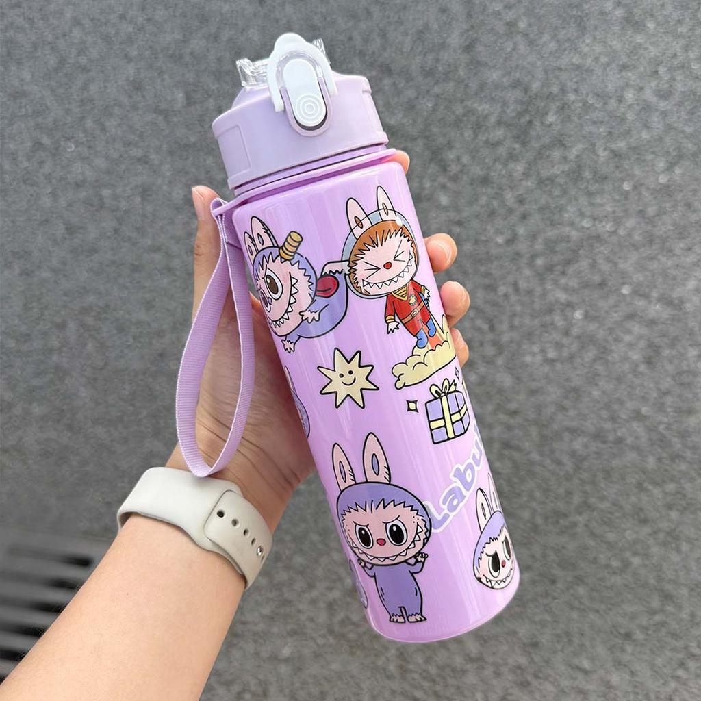 Cute Children's Straw Cup High Value Student with Rope Water Cup
