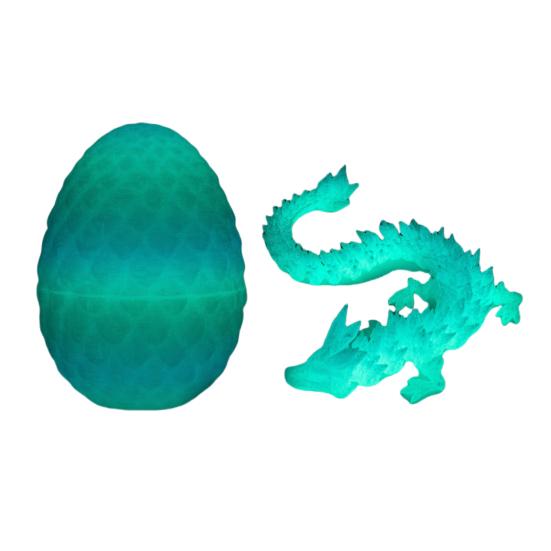 3D Printed Mini Dragon Egg Articulated Dragon Fidget Toy Inside Egg Easter Basket