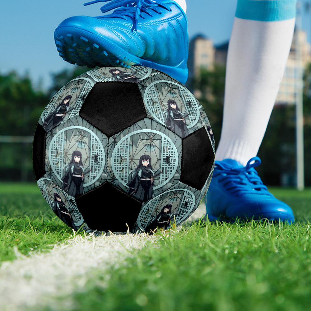 1pc Demon Slayer Kimetsu no Yaiba Football Soccer Ball Size 5 Indoor Soccer Ball Fashion Colorful  Backyard Game -Great For Sports Fans Gift HE9