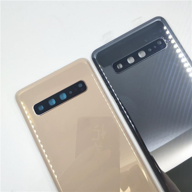 Для Samsung Galaxy S10 5G G977 G977F Версия 5G Крышка аккумулятора Заднее стекло Задняя панель С объективом камеры