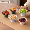 Creative Lotus High Foot Fruit Dishes Chinese Small Plates for Food Household Sharing Plate Tea Services Accessories Decoration