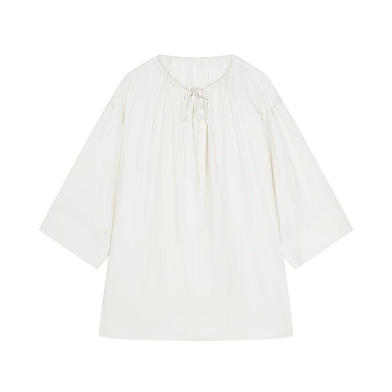 LESS Women's Tie-Neck Loose Fit Blouse
