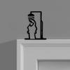 Metal Bathroom Sign Black Shower Figure Wall Decoration Minimalist Line Rustic Door Sign Funny Door Topper for Bathroom Decoration