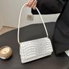 Solid Color Crocodile Pattern Retro Fashion Underarm Bag Women's Foreign Style Versatile Casual Internet Celebrity New Trend Shoulder Bag