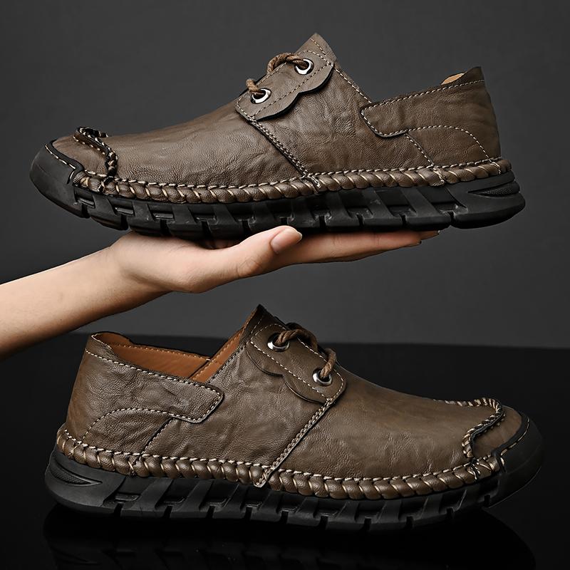 Handmade Genuine Leather Men's Casual Shoes Comfortable Moccasins Men Business Flats Shoes