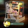 Wood Atelier Insert Candy Shop Model Dollhouses with Light Unique Craft Build Your Own Shop Model Craft