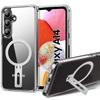 Protective Case - BOOLING - for Samsung Galaxy A14 4G/5G - Shockproof Silicone - Magnetic Stand - Transparent