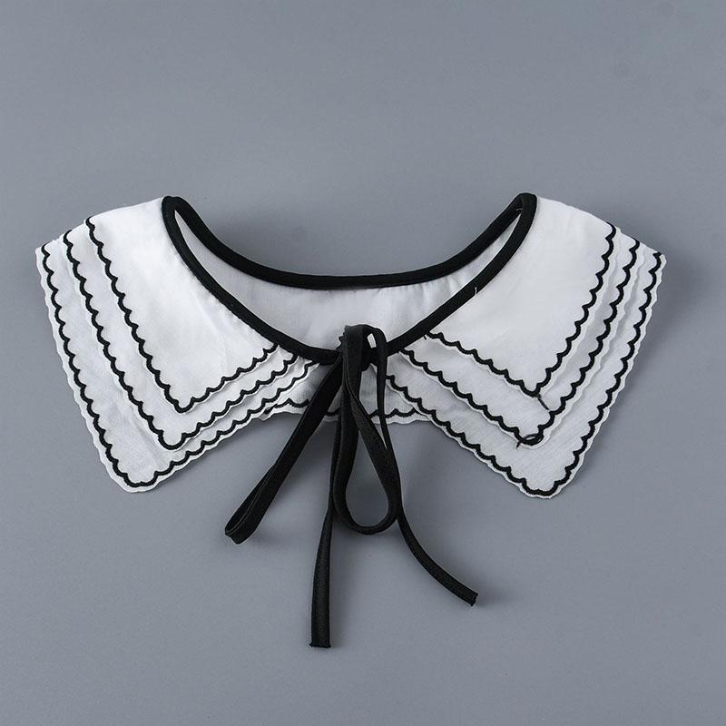 Fashion Scarf Fake Collar Shirt Women Detachable Collar Lace Neckline Women False Collar Tie White Faux Col Clothes Accessories
