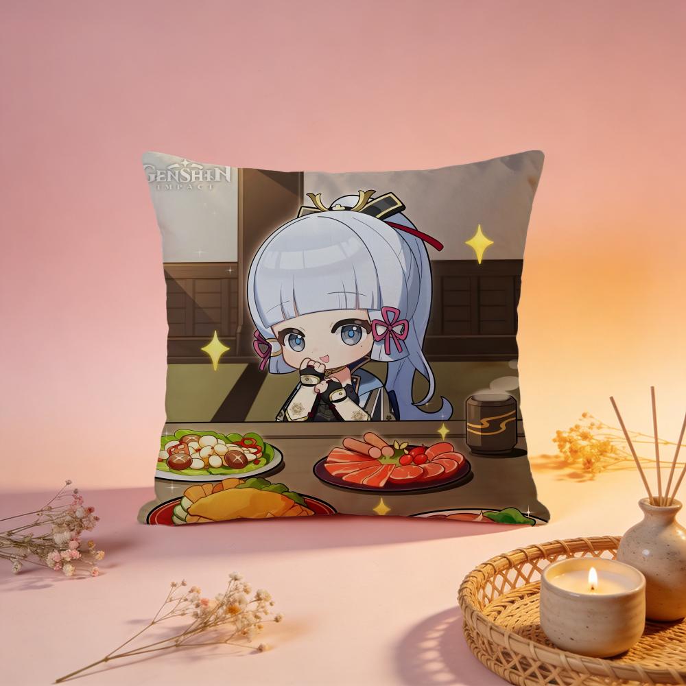 Popular Kkamisato Ayakaing Cushion Cover Comfortable Durable Pillow Cover MultiScene for Home Office Car Sofa