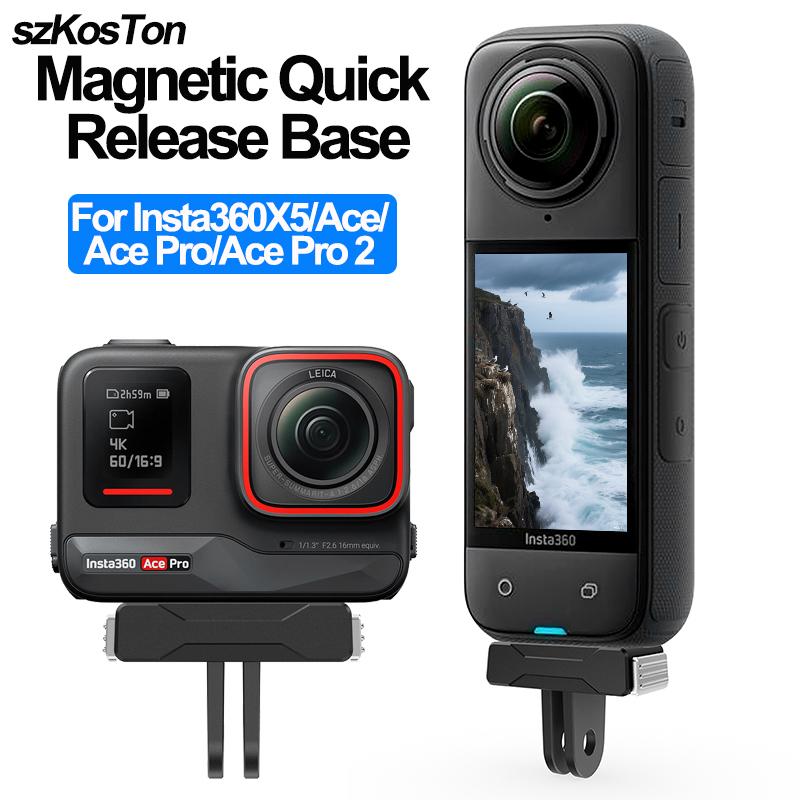 Магнитное быстросъемное базовое крепление для Insta360 X5 Ace Pro/Pro 2 Магнитный адаптер Держатель для езды Аксессуар для камеры Insta 360