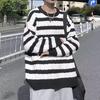 Полосатый свитер мужской осенне-зимний ленивый японский свободный кардиган ретро модный бренд зимний утолщенный с длинным рукавом вязаный свитер