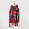 Commuter Scarf Atmosphere Retro Plaid Clip Pattern Scarf Warm and Cold and Windproof Scarf Long Scarf