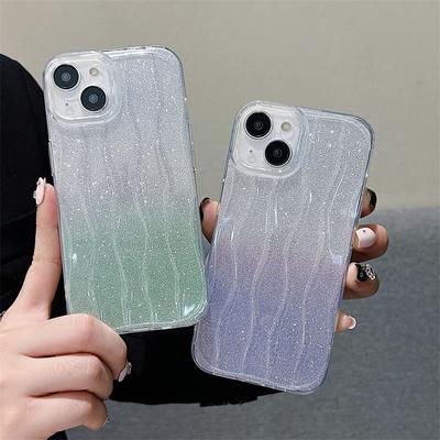 Красивый градиентный блестящий чехол с водной рябью для iPhone 15 Pro Max 14 Plus 13 12 Pro 11, универсальный защитный чехол от падения
