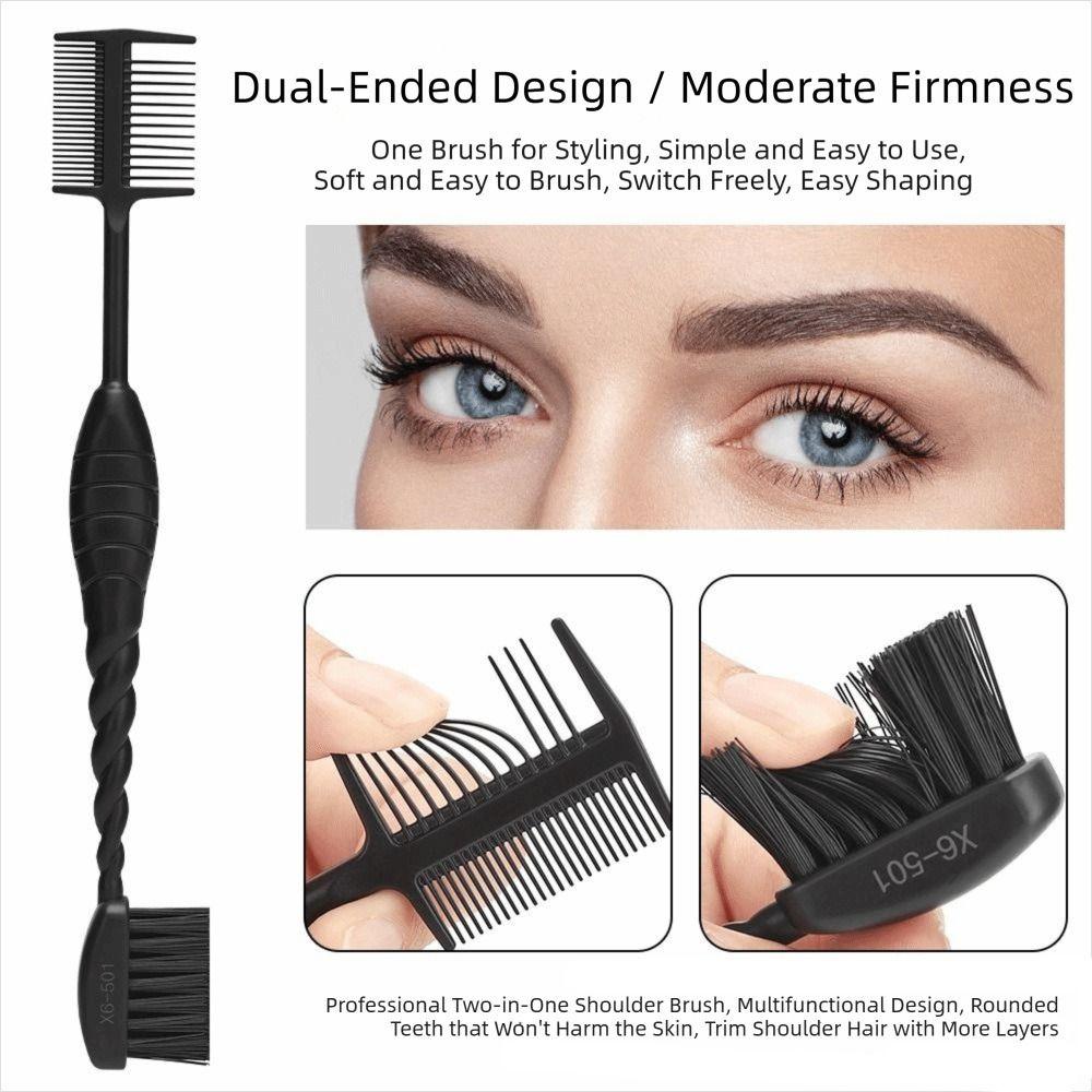 Foldable Eyebrow Brush Comb Double Headed Dust Brush Quick Hair Dye Applicator Brush Daily Beauty