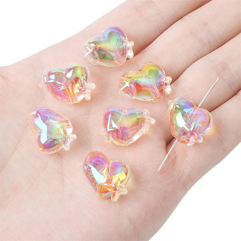 5/10 шт акриловые бусины красочные звезды любовь бусины для DIY ожерелье браслет серьги изготовление ювелирных изделий