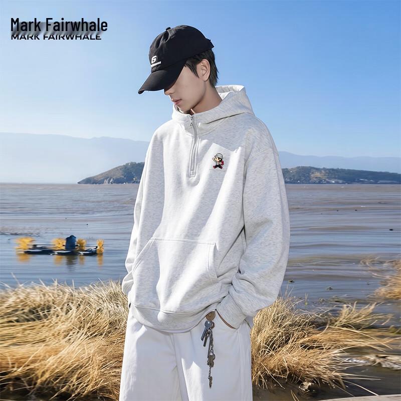 Mark Fairwhale American Style Half-Zip Hooded Sweatshirt