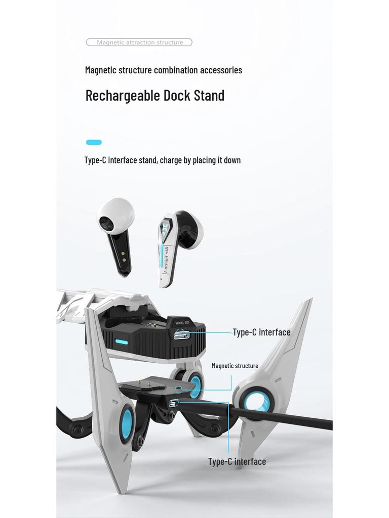 Bluetooth-наушники в стиле Mecha: Игровой кулон с низкой задержкой и высококачественным звуком