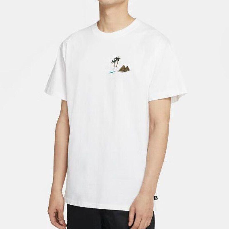 Nike Футболки мужские белые с круглым вырезом умеренного прямого кроя DD8914-100