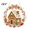 Shining Window Hanging Art Christmas Diamond Ornament, 2D Acrylic Pearl Painting Gift for Friends Family Pattern Suncatcher, Holiday Pendant