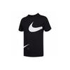Nike Sportswear Double Swoosh Logo Crew Neck T-Shirt Men Tops Black DD3350-010