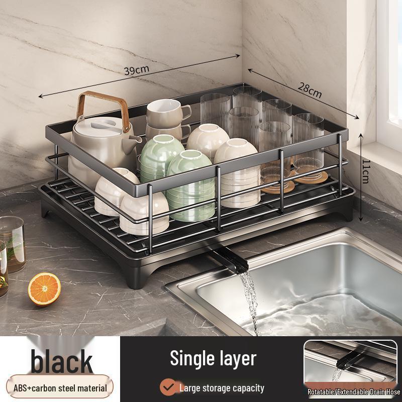 Многофункциональная кухонная сушилка для посуды с многоярусным хранением и поддоном для воды