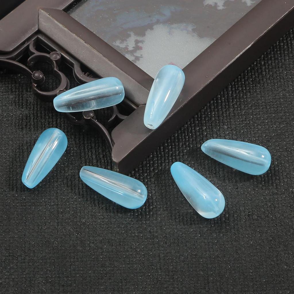 10 шт., 8 цветов, стеклянные свободные круглые бусины в форме капли воды для изготовления ювелирных изделий, аксессуары