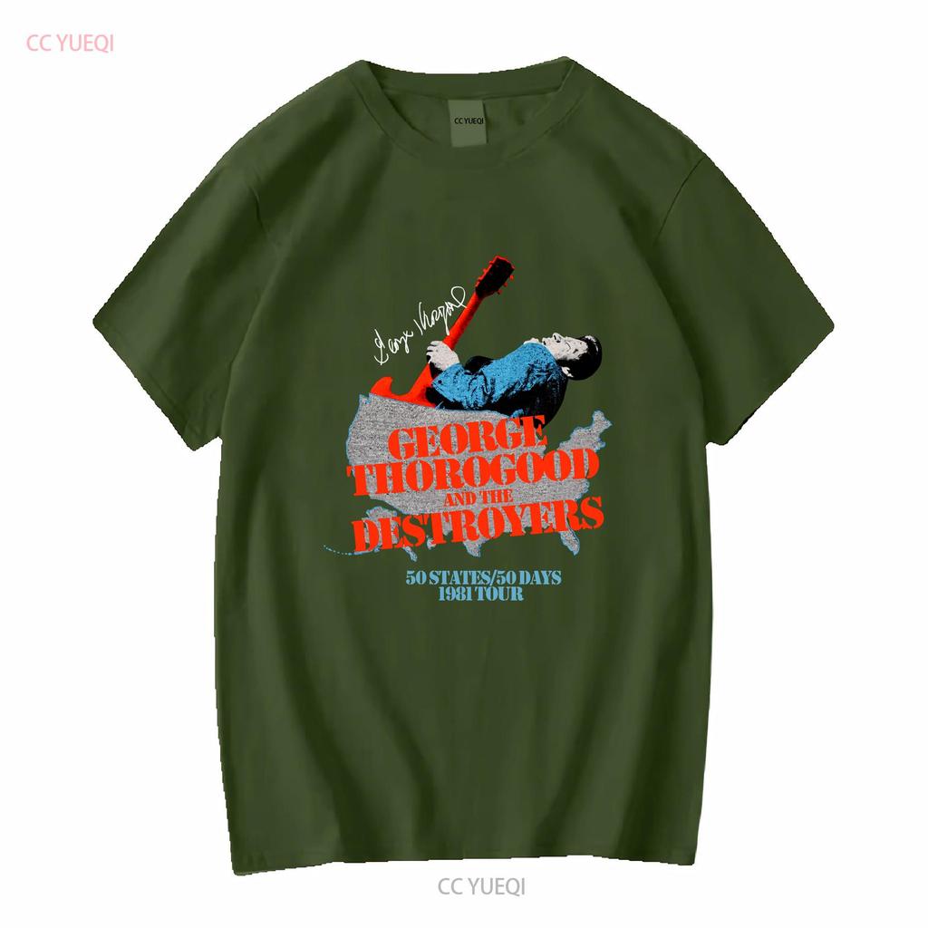 1981 Tour 50 Days VTG George Thorogood T Shirt IN059 vintage Washed graphic Breathable streetwear Unisex Stretched Versatile