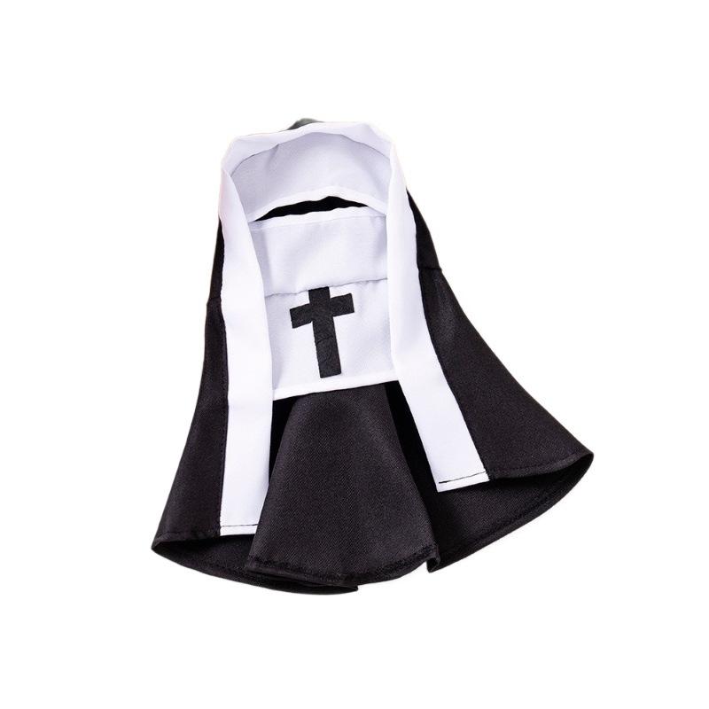 Cat Nun Costume Pet Clothes for Small Medium Dogs Cats, Funny Cosplay Photo Prop, Cute Novelty Outfit