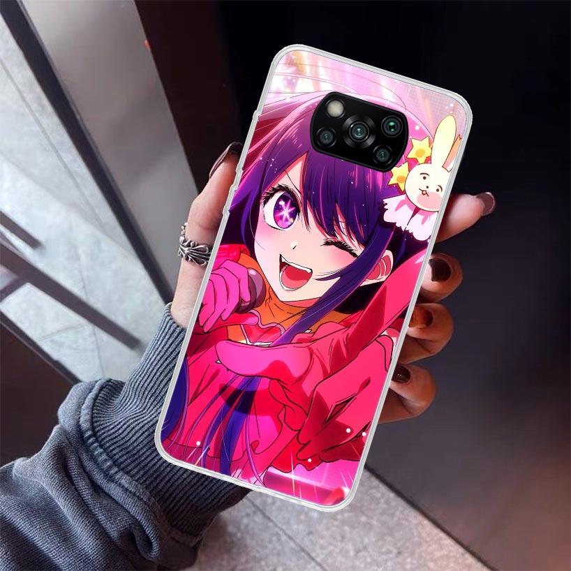 Japan Anime Oshi No Ko Phone Case For Xiaomi Poco X7 X6 X5 Pro F7 Ultra Redmi 15C 15 13 13C 12 12C 10 10A 10C 9 9A 9C 9T Shell P