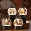 New Christmas Snow Globe Lantern Battery Operated Lighted Lantern Light for Christmas Home Decoration Santa Snowman Boy