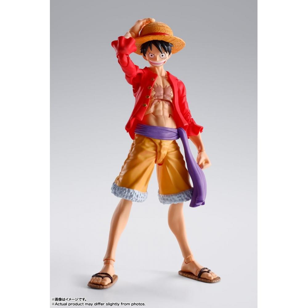 TAMASHII NATIONS BANDAI SPIRITS SHFiguarts ONE PIECE Monkey D. Луффи - Вторжение Онигасимы - Приблизительно. 145 мм подвижная фигурка из окрашенного АБС и ПВХ пластика