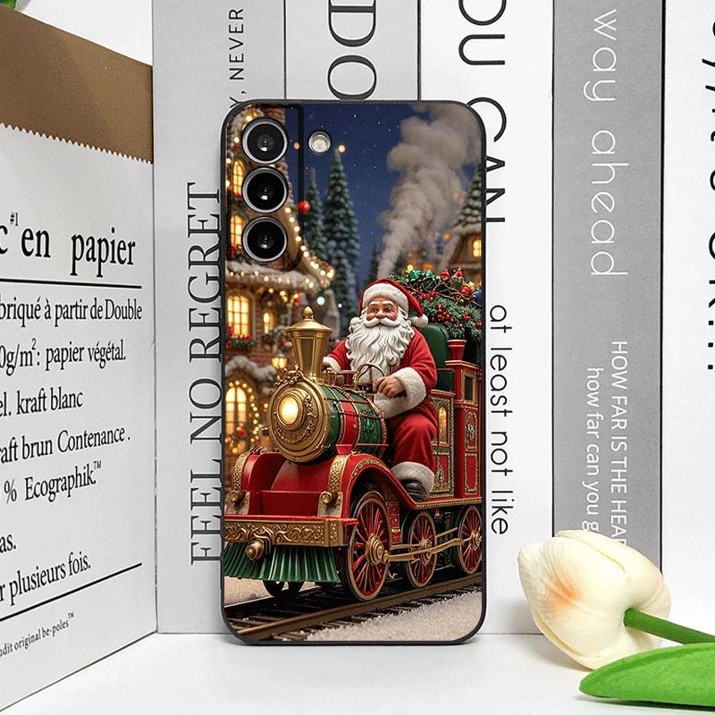 Мультяшный чехол на телефон Санта-Клаус в рождественской тематике для Samsung Galaxy S25 S24+ S23 Ultra S22 Plus S21 FE M53 Ударопрочный мягкий чехол