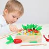 Children'S Wooden Magnetic Fun Fishing Pulling Radishes And Catching Bugs Games Early Education Puzzle Hand-Eye Coordination Hands-On Toys
