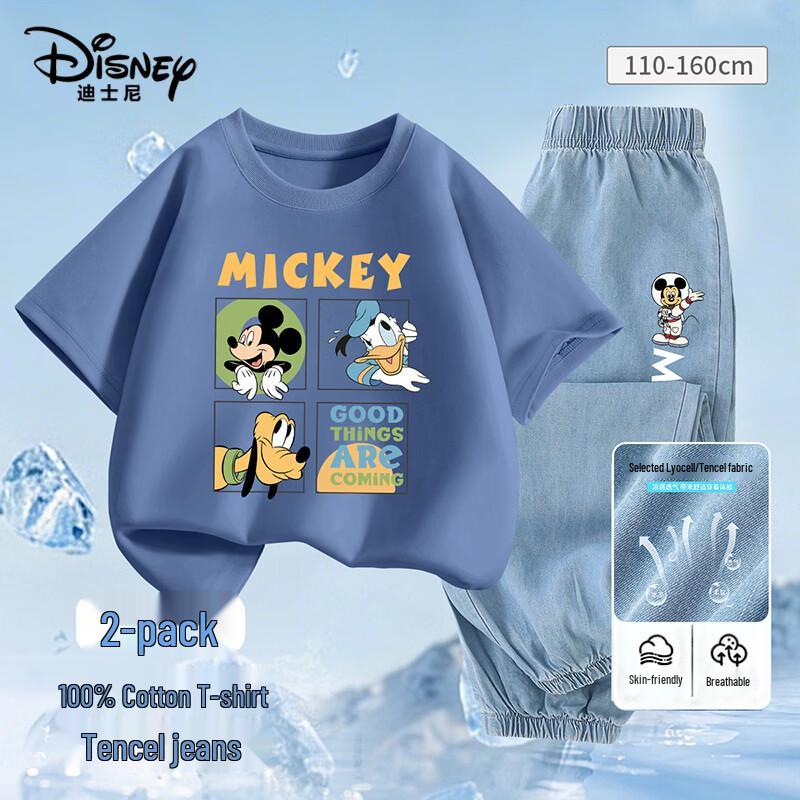 Disney Комплект: детская футболка с коротким рукавом и джинсы