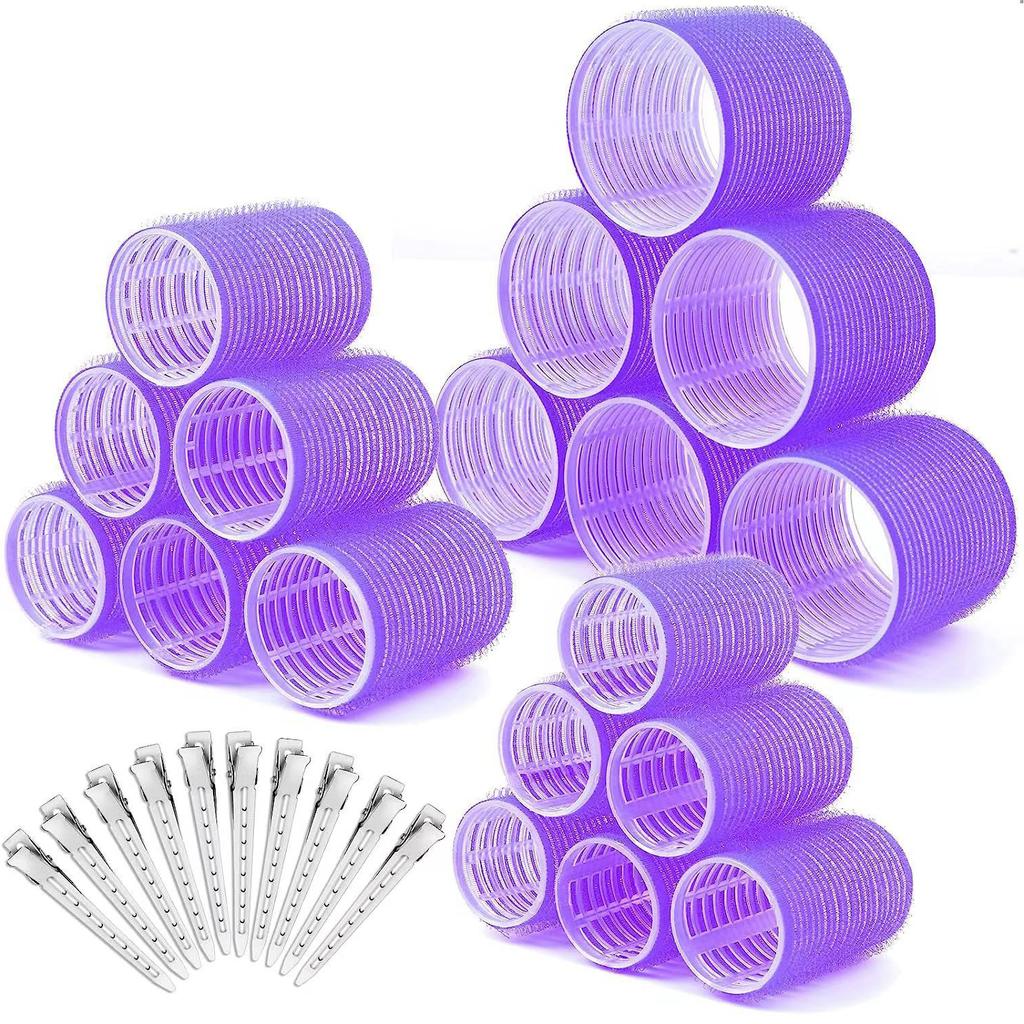 28pcs/set Self-Grip Hair Rollers Heatless Hair Curlers No Heat Hair Bangs Volume Self-adhesive Hook Curlers DIY Styling Tools