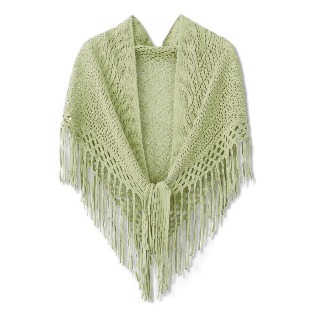 Cloak Knitted Triangle Scarf Cape Fart Curtain Simple Hollow Out Scarves Female