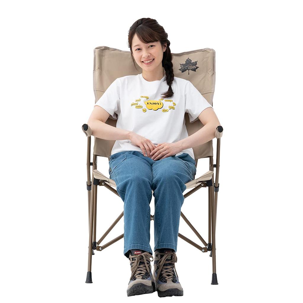 LOGOS Tradcanvas Work Back Chair 73173168 Beige Outdoor Folding Camping Chair Load Capacity 150kg