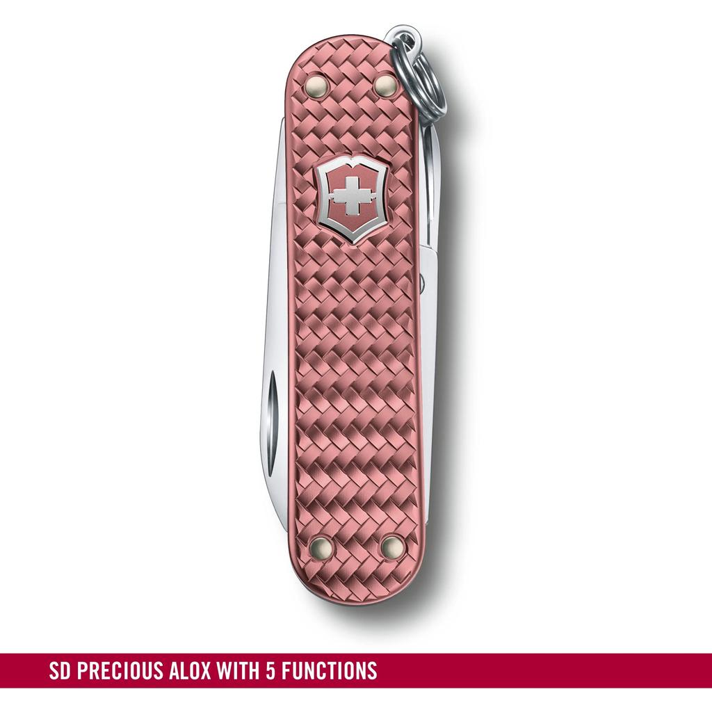 VICTORINOX Classic Precious ALOX Collection Gentle Rose Swiss Army Knife Multifunctional Knife Outdoor Camping Scissors with Flat Head Screwdriver