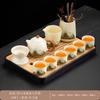 Business Gifts Ru Kiln Qingshan Tea Set Retro Light Luxury Set with Tea Tray Household Tea Souvenir