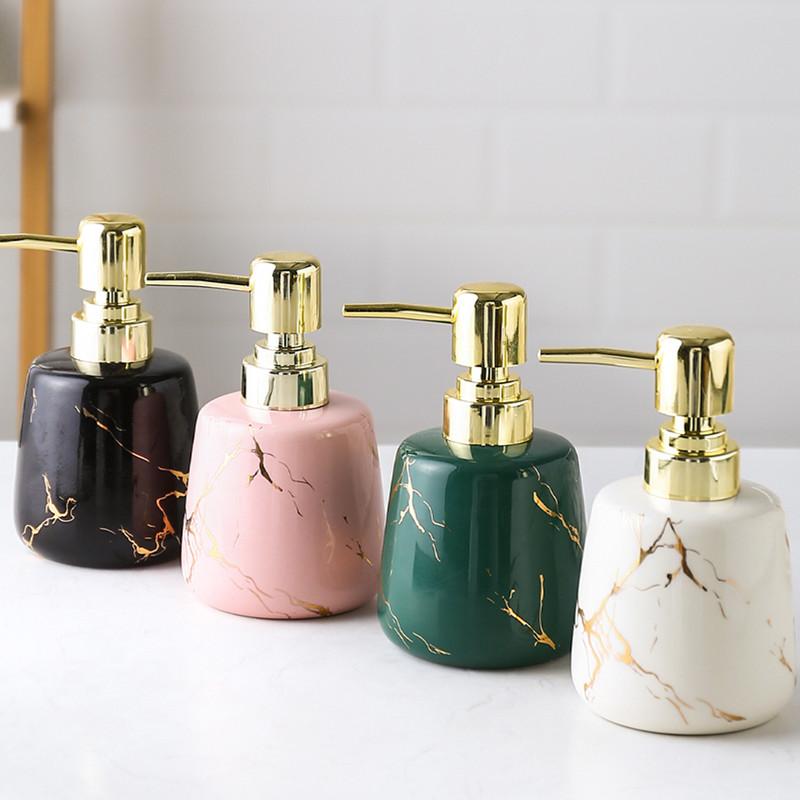 Ceramics Hand Sanitizer Bottle Marbling Lotion Bottle Shower Gel Press The Bottles Bathroom Supplies Hand Soap Dispenser Bottle