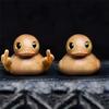 Middle Finger Duck Figurine Home Decor Room Office Decoration Accessories for Man Woman Kids Gift Wooden