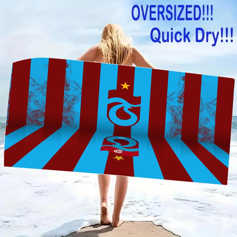 Trabzonspor Logo Print Beach Towel, Large Soft Quick Dry Towel for Beach Camping Swimming