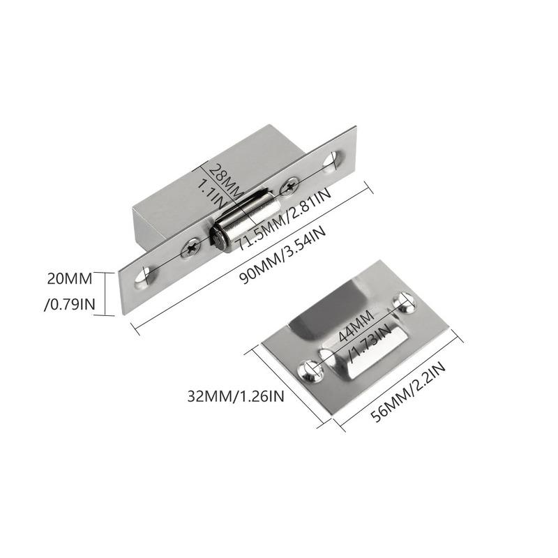 Heavy Duty Stainless Steel Invisible Door Latches Cupboard Cabinet Roller Latch Lock Wooden Door Stops Home Furniture Hardware