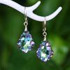 Zircon Stone Earrings Women Boho Rainbow Water Drop Colorful Earrings Long Dangle Earrings