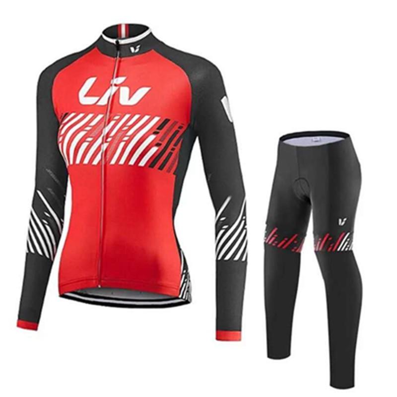 Cycling Jersey Set Mens Long Sleeve Breathable Bike Shirt Pants Road Mountain Biking