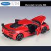 WELLY 1:24 Chevrolet Corvette Z06 2023 Alloy Sports Car Model Diecast Metal Track Racing Car Vehicles Model Simulation Kids Gift