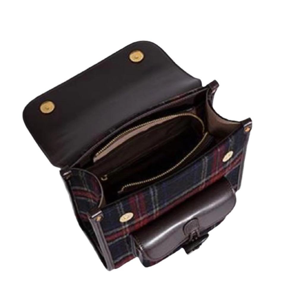 Красный и синий шерстяной ретро-дизайн рюкзака с роговой пряжкой, уникальная нишевая сумка-рюкзак